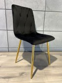 Krzesło tapicerowane BORGO VELVET BLACK GOLD Lugano