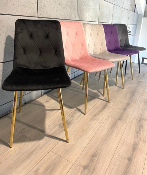 Krzesło tapicerowane BORGO VELVET BLACK GOLD Lugano Krzesło tapicerowane BORGO VELVET BLACK GOLD Lugano
