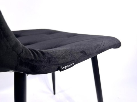 Krzesło tapicerowane BORGO VELVET BLACK GOLD Lugano Krzesło tapicerowane BORGO VELVET BLACK GOLD Lugano