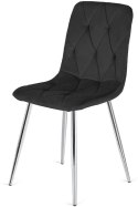 Krzesło tapicerowane BORGO VELVET BLACK SILVER Lugano
