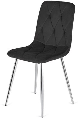 Krzesło tapicerowane BORGO VELVET BLACK SILVER Lugano