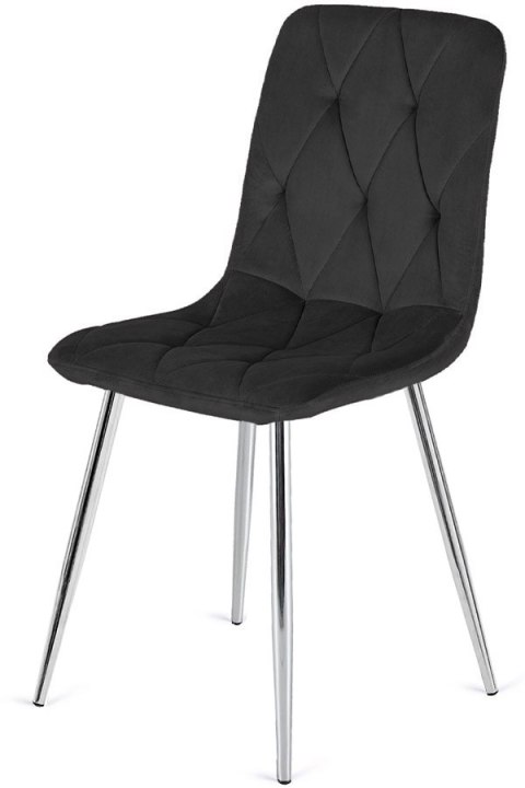 Krzesło tapicerowane BORGO VELVET BLACK SILVER Lugano Krzesło tapicerowane BORGO VELVET BLACK SILVER Lugano