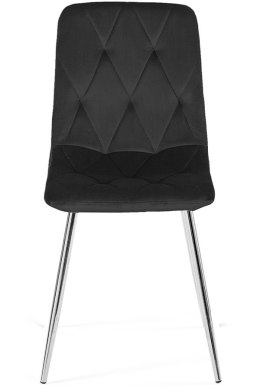 Krzesło tapicerowane BORGO VELVET BLACK SILVER Lugano