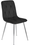 Krzesło tapicerowane BORGO VELVET BLACK SILVER Lugano