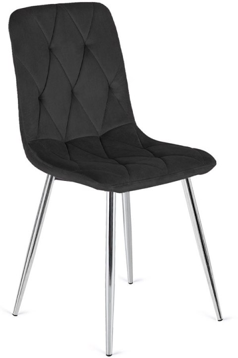 Krzesło tapicerowane BORGO VELVET BLACK SILVER Lugano Krzesło tapicerowane BORGO VELVET BLACK SILVER Lugano
