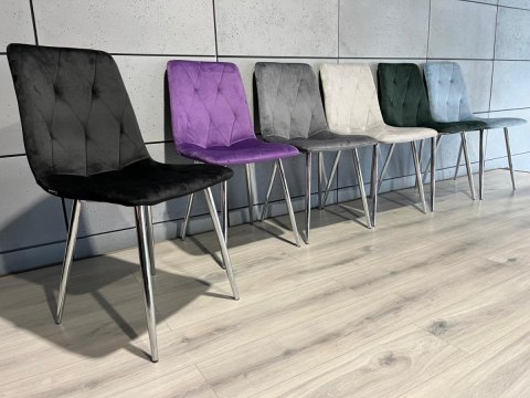 Krzesło tapicerowane BORGO VELVET BLACK SILVER Lugano Krzesło tapicerowane BORGO VELVET BLACK SILVER Lugano