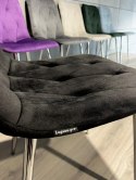 Krzesło tapicerowane BORGO VELVET BLACK SILVER Lugano