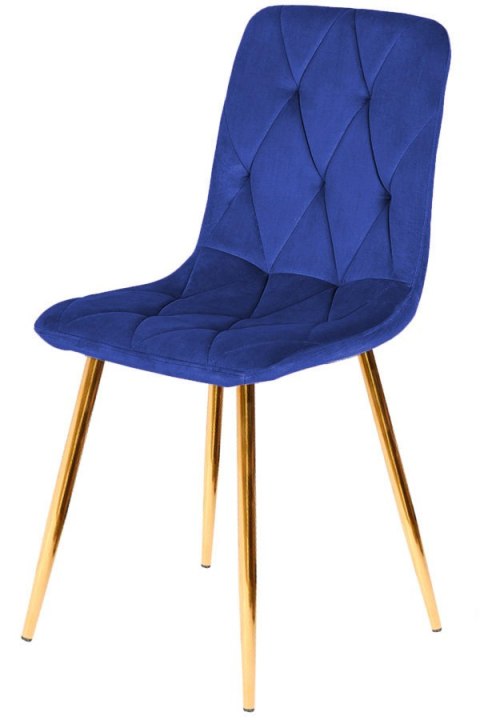 Krzesło tapicerowane BORGO VELVET BLUE GOLD Lugano Krzesło tapicerowane BORGO VELVET BLUE GOLD Lugano