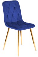 Krzesło tapicerowane BORGO VELVET BLUE GOLD Lugano