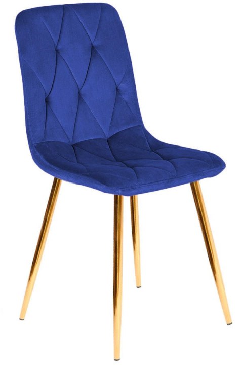 Krzesło tapicerowane BORGO VELVET BLUE GOLD Lugano Krzesło tapicerowane BORGO VELVET BLUE GOLD Lugano
