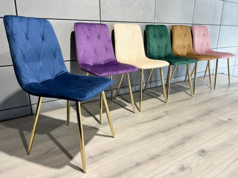 Krzesło tapicerowane BORGO VELVET BLUE GOLD Lugano Krzesło tapicerowane BORGO VELVET BLUE GOLD Lugano