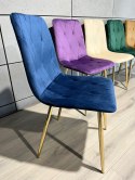 Krzesło tapicerowane BORGO VELVET BLUE GOLD Lugano