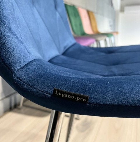 Krzesło tapicerowane BORGO VELVET BLUE SILVER Lugano Krzesło tapicerowane BORGO VELVET BLUE SILVER Lugano