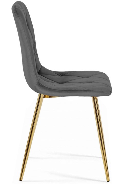 Krzesło tapicerowane BORGO VELVET DARK GREY GOLD Lugano Krzesło tapicerowane BORGO VELVET DARK GREY GOLD Lugano