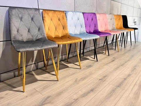 Krzesło tapicerowane BORGO VELVET DARK GREY GOLD Lugano Krzesło tapicerowane BORGO VELVET DARK GREY GOLD Lugano