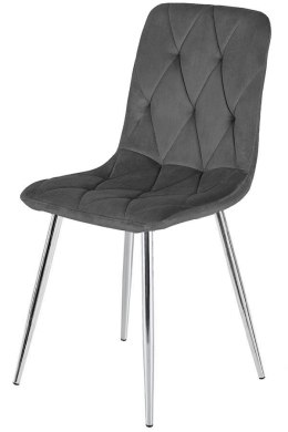 Krzesło tapicerowane BORGO VELVET DARK GREY SILVER Lugano