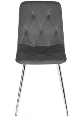 Krzesło tapicerowane BORGO VELVET DARK GREY SILVER Lugano