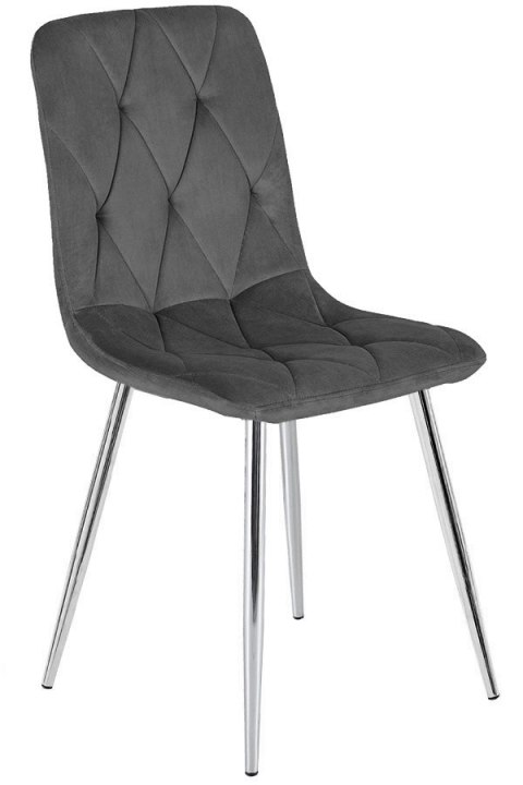 Krzesło tapicerowane BORGO VELVET DARK GREY SILVER Lugano Krzesło tapicerowane BORGO VELVET DARK GREY SILVER Lugano