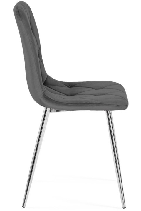 Krzesło tapicerowane BORGO VELVET DARK GREY SILVER Lugano Krzesło tapicerowane BORGO VELVET DARK GREY SILVER Lugano