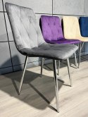 Krzesło tapicerowane BORGO VELVET DARK GREY SILVER Lugano