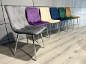 Krzesło tapicerowane BORGO VELVET DARK GREY SILVER Lugano
