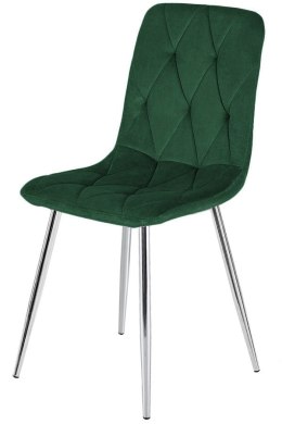 Krzesło tapicerowane BORGO VELVET GREEN FOREST SILVER Lugano