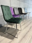 Krzesło tapicerowane BORGO VELVET GREEN FOREST SILVER Lugano