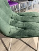 Krzesło tapicerowane BORGO VELVET GREEN FOREST SILVER Lugano