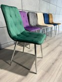 Krzesło tapicerowane BORGO VELVET GREEN SILVER Lugano