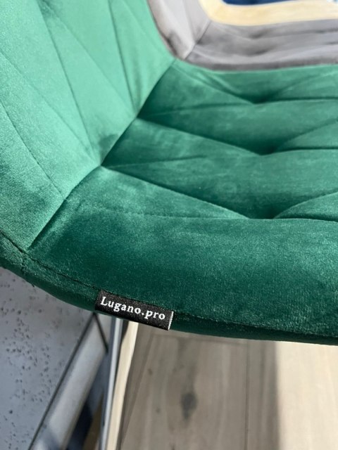 Krzesło tapicerowane BORGO VELVET GREEN SILVER Lugano Krzesło tapicerowane BORGO VELVET GREEN SILVER Lugano