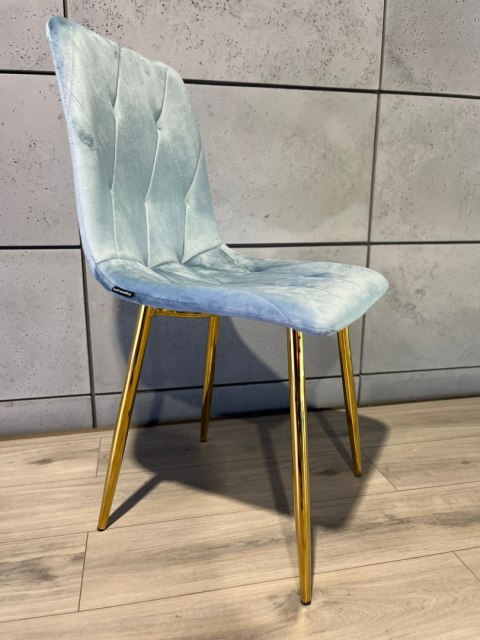Krzesło tapicerowane BORGO VELVET LIGHT BLUE GOLD Lugano Krzesło tapicerowane BORGO VELVET LIGHT BLUE GOLD Lugano