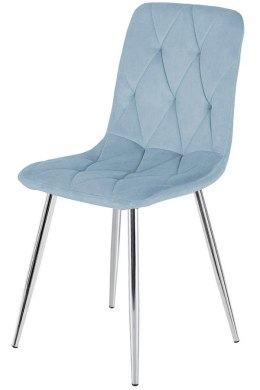 Krzesło tapicerowane BORGO VELVET LIGHT BLUE SILVER Lugano
