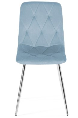 Krzesło tapicerowane BORGO VELVET LIGHT BLUE SILVER Lugano