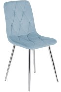 Krzesło tapicerowane BORGO VELVET LIGHT BLUE SILVER Lugano