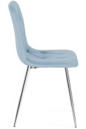 Krzesło tapicerowane BORGO VELVET LIGHT BLUE SILVER Lugano