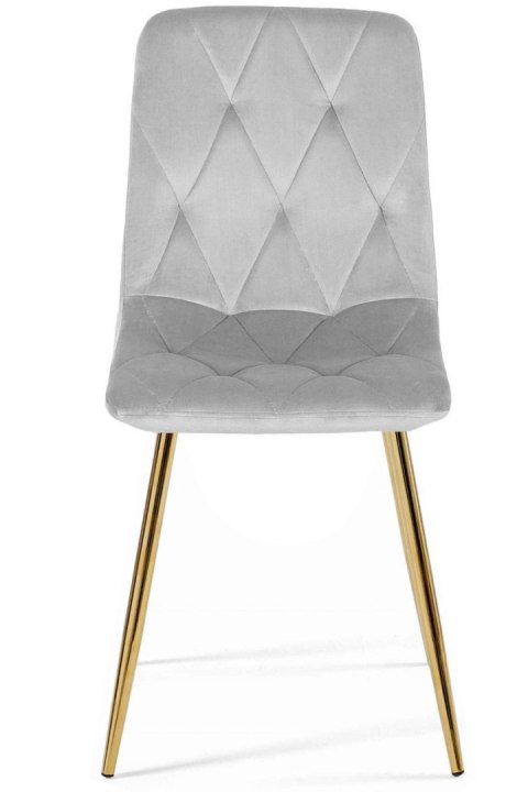 Krzesło tapicerowane BORGO VELVET LIGHT GREY GOLD Lugano Krzesło tapicerowane BORGO VELVET LIGHT GREY GOLD Lugano