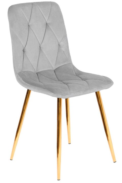 Krzesło tapicerowane BORGO VELVET LIGHT GREY GOLD Lugano Krzesło tapicerowane BORGO VELVET LIGHT GREY GOLD Lugano