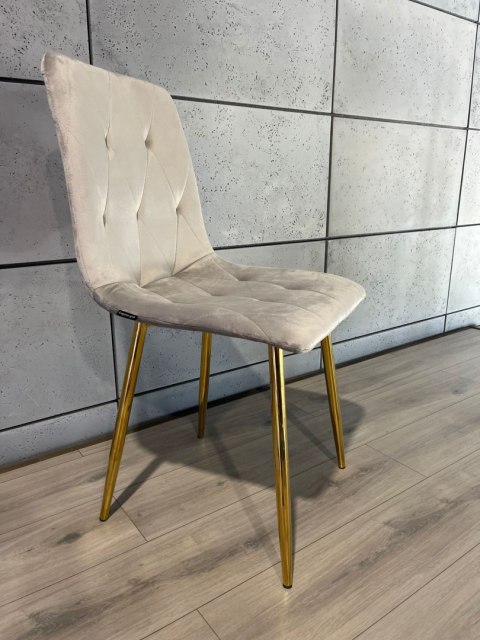 Krzesło tapicerowane BORGO VELVET LIGHT GREY GOLD Lugano Krzesło tapicerowane BORGO VELVET LIGHT GREY GOLD Lugano