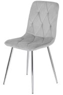 Krzesło tapicerowane BORGO VELVET LIGHT GREY SILVER Lugano