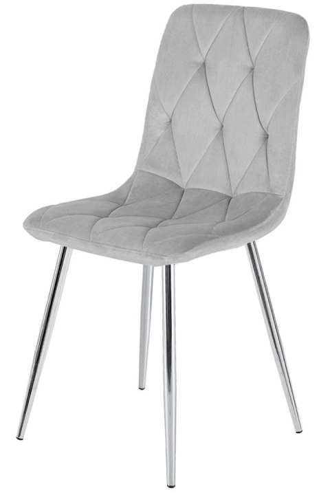 Krzesło tapicerowane BORGO VELVET LIGHT GREY SILVER Lugano Krzesło tapicerowane BORGO VELVET LIGHT GREY SILVER Lugano
