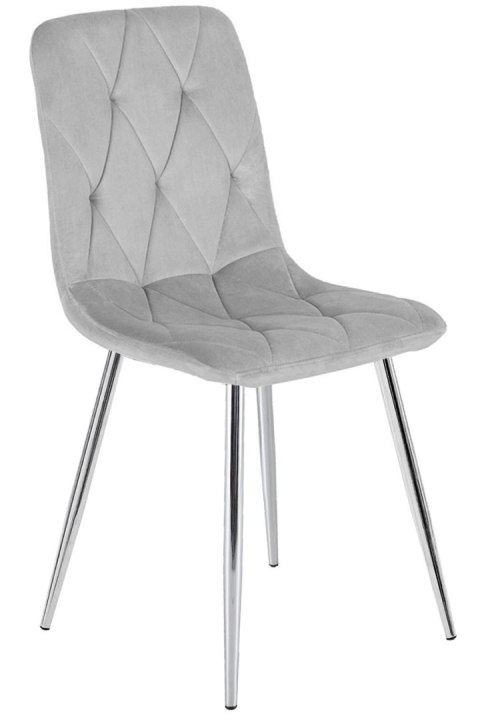 Krzesło tapicerowane BORGO VELVET LIGHT GREY SILVER Lugano Krzesło tapicerowane BORGO VELVET LIGHT GREY SILVER Lugano