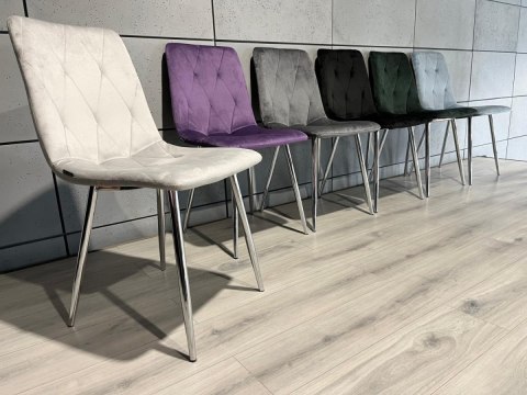 Krzesło tapicerowane BORGO VELVET LIGHT GREY SILVER Lugano Krzesło tapicerowane BORGO VELVET LIGHT GREY SILVER Lugano