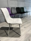 Krzesło tapicerowane BORGO VELVET LIGHT GREY SILVER Lugano