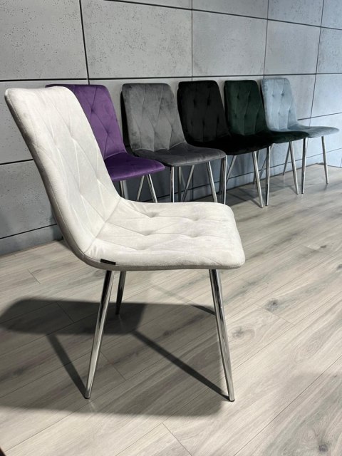 Krzesło tapicerowane BORGO VELVET LIGHT GREY SILVER Lugano Krzesło tapicerowane BORGO VELVET LIGHT GREY SILVER Lugano