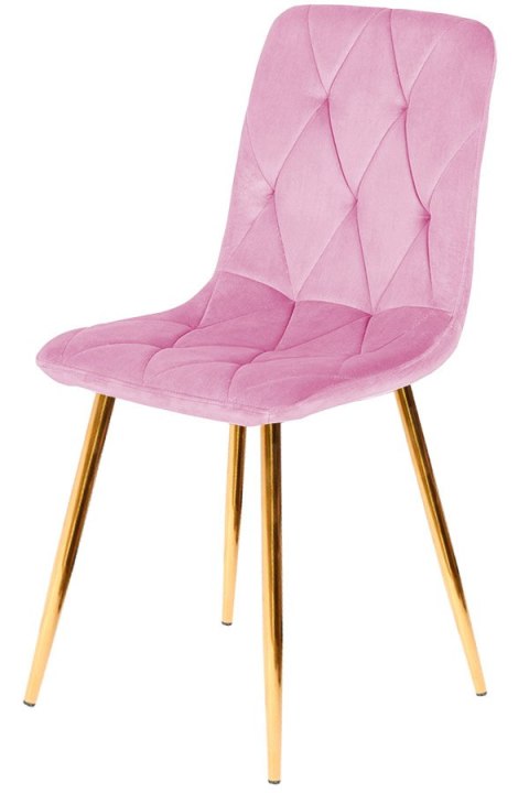 Krzesło tapicerowane BORGO VELVET PINK GOLD Lugano Krzesło tapicerowane BORGO VELVET PINK GOLD Lugano