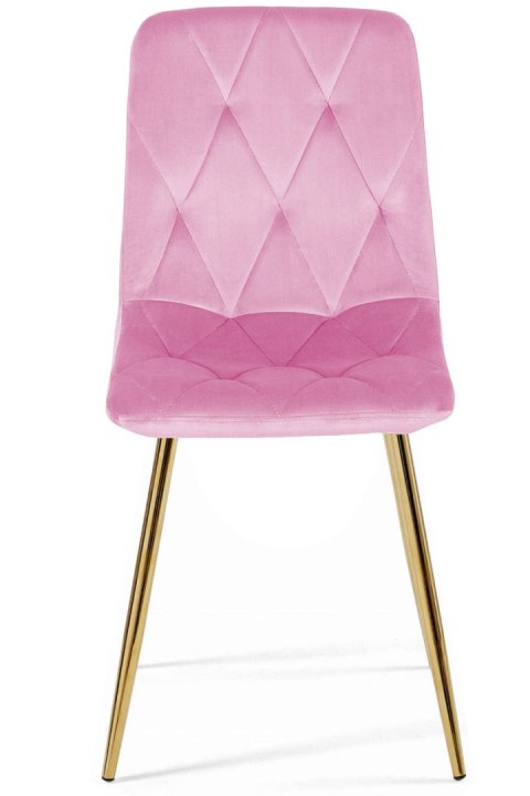 Krzesło tapicerowane BORGO VELVET PINK GOLD Lugano Krzesło tapicerowane BORGO VELVET PINK GOLD Lugano