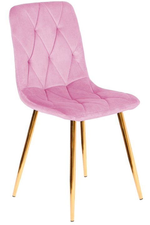 Krzesło tapicerowane BORGO VELVET PINK GOLD Lugano Krzesło tapicerowane BORGO VELVET PINK GOLD Lugano
