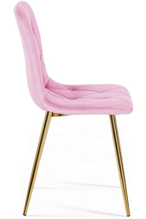 Krzesło tapicerowane BORGO VELVET PINK GOLD Lugano Krzesło tapicerowane BORGO VELVET PINK GOLD Lugano