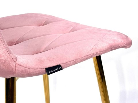 Krzesło tapicerowane BORGO VELVET PINK GOLD Lugano Krzesło tapicerowane BORGO VELVET PINK GOLD Lugano