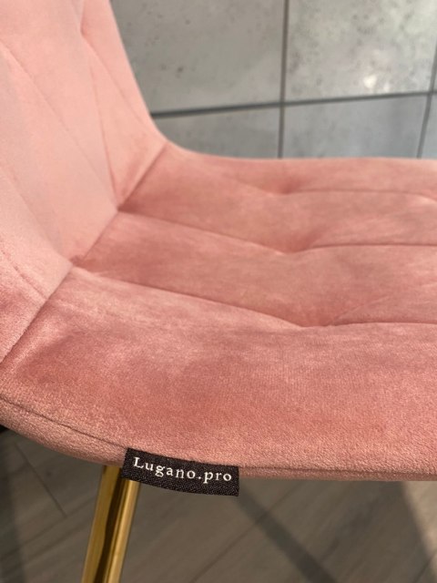 Krzesło tapicerowane BORGO VELVET PINK GOLD Lugano Krzesło tapicerowane BORGO VELVET PINK GOLD Lugano